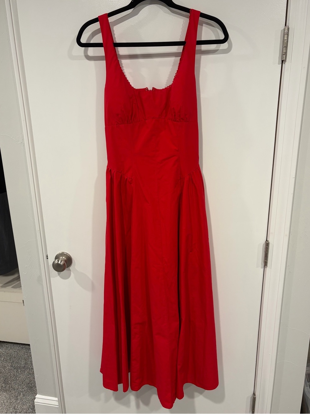 NWT A&F Bra-Free Dylan Midi Dress in Red, size Small